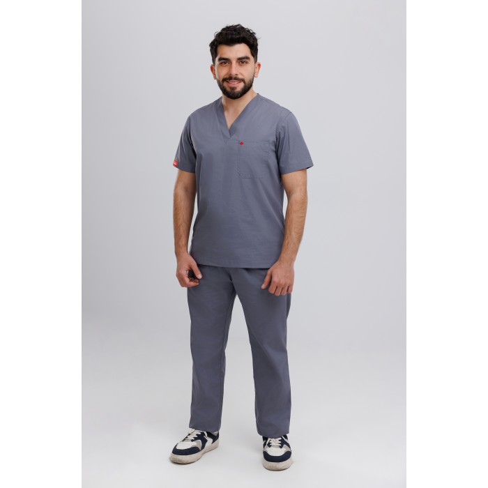 Scrub Suit No pocket Clenco Grey