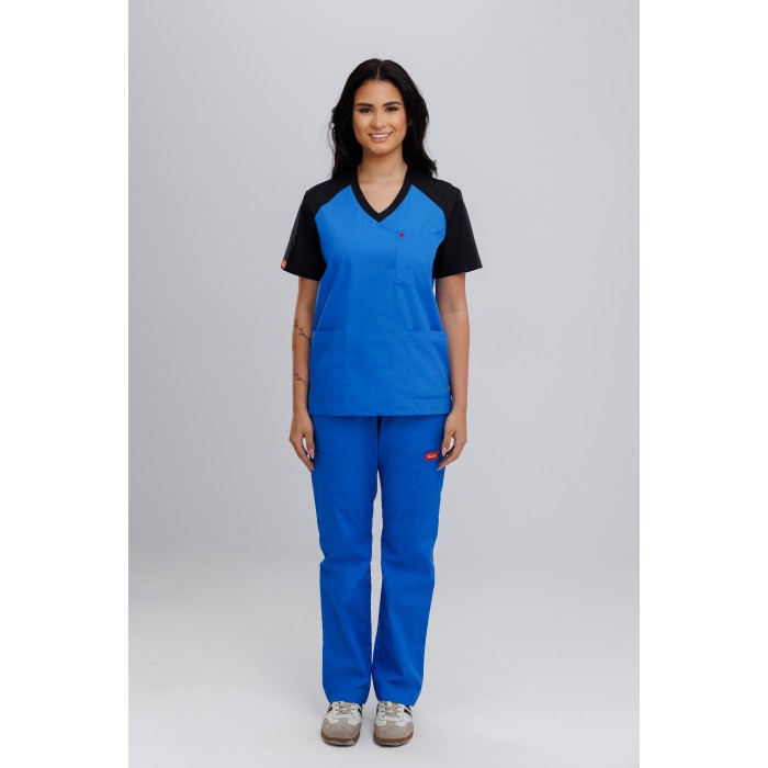 Timeless Style Scrub Contrast Direct Blue with Black