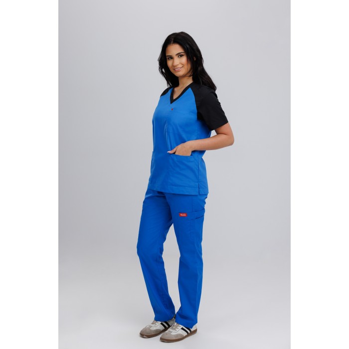 Timeless Style Scrub Contrast Direct Blue with Black