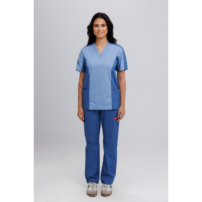 Timeless Scrub suit tow tone Indigo / Ceil Blue 