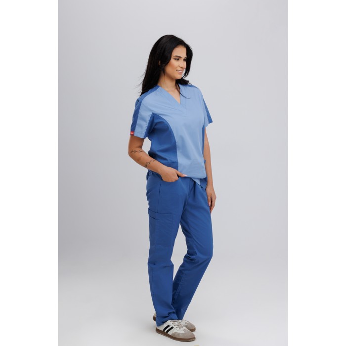 Timeless Scrub suit tow tone Indigo / Ceil Blue 