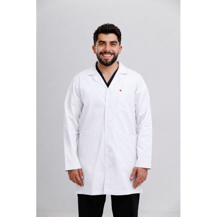 Men's Lap coat Buttons White