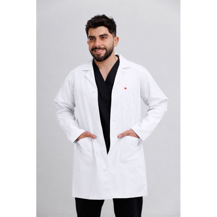 Men's Lap coat Buttons White