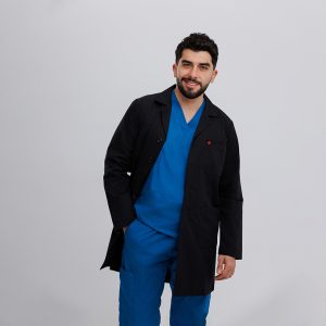 ⁦لاب كوت طبي رجالي ازارير لون أسود⁩ - الصورة ⁦2⁩
