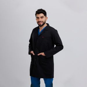 ⁦لاب كوت طبي رجالي ازارير لون أسود⁩ - الصورة ⁦3⁩