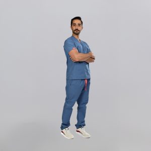 Scrub Suit No Pockets Indigo - Image 2