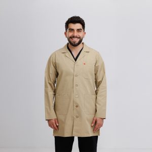 Men's Lab-Coat Buttons Kaki - Image 3